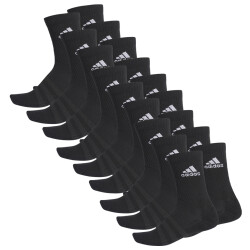 9er Pack adidas Cushioned Crew Sportsocken black/white XL...