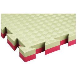 TRENDY SPORT Sportmatte Judo - 100x100x4 cm Grün/Rot