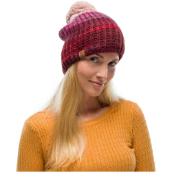 BUFF Fleece Bommelmütze Alina maroon