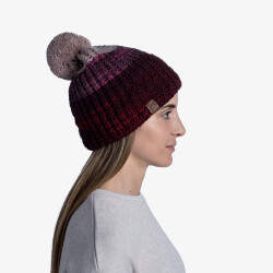 BUFF Fleece Bommelmütze Alina maroon