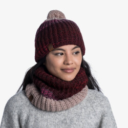 BUFF Fleece Bommelmütze Alina maroon