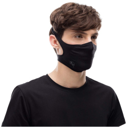 BUFF Mund-Nasen-Schutz Maske mit Filter solid black
