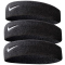 3er Pack NIKE Swoosh Stirnband 010 black/white