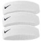 3er Pack NIKE Swoosh Stirnband 101 white/black