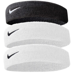3er Pack NIKE Swoosh Stirnband white/white/black