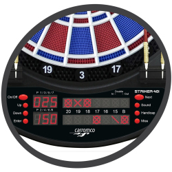 carromco Elektronik Dartscheibe Striker 401 mit Adapter...