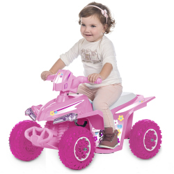 carromco Elektrofahrzeug Quad Flowers Kinder pink