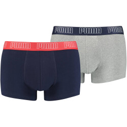 2er Pack PUMA Basic Trunk Boxershorts blue / grey melange S
