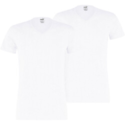 2er Pack PUMA Basic V-Neck T-Shirt Herren white M