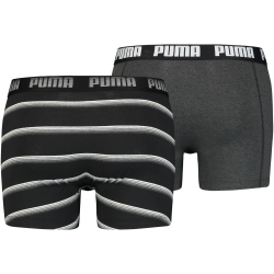 2er Pack PUMA Gradient Stripe Boxershorts Herren black / grey melange S