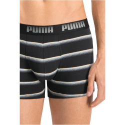2er Pack PUMA Gradient Stripe Boxershorts Herren black / grey melange S