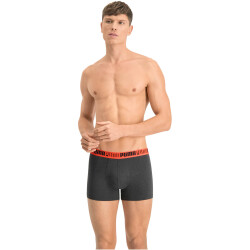 2er Pack PUMA Spacedye Stripe Boxershorts Herren white / grey melange S