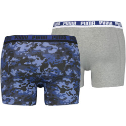 2er Pack PUMA Camouflage Boxershorts Herren blue / grey melange S