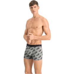 2er Pack PUMA Men All-Over-Print Boxershorts dark grey melange / black S