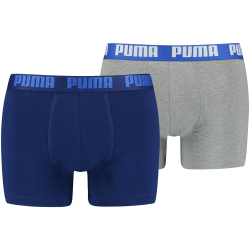 2er Pack PUMA Basic Boxershorts blue / grey melange XXL