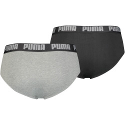 2er Pack PUMA Basic Brief Unterhose dark grey melange / black S