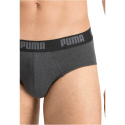 2er Pack PUMA Basic Brief Unterhose dark grey melange / black S