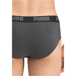 2er Pack PUMA Basic Brief Unterhose dark grey melange / black S