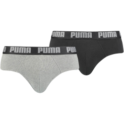 2er Pack PUMA Basic Brief Unterhose dark grey melange /...
