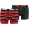 2er Pack PUMA Heritage Stripe Boxershorts red / black S