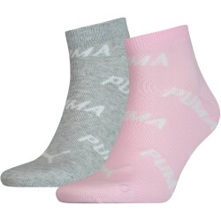 2er Pack PUMA BWT Quarter Socken rose water 35-38