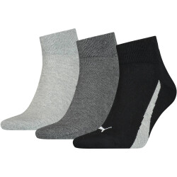 3er Pack PUMA Lifestyle Quarter Socken black/white 35-38