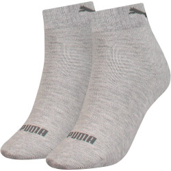 2er Pack PUMA Quarter Socken Damen grey melange 35-38