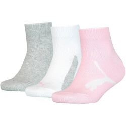 3er Pack PUMA Kinder BWT Quarter Socken pink/grey 23-26