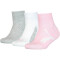 3er Pack PUMA Kinder BWT Quarter Socken pink/grey 23-26