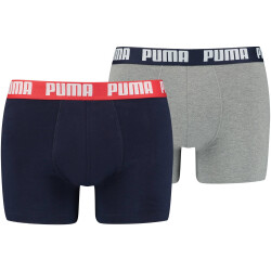 2er Pack PUMA Basic Boxershorts blue / grey melange (036) S