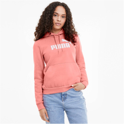 PUMA Essentials Logo Hoodie Fleece Damen salmon rose XS