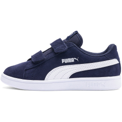 PUMA Smash v2 Suede PS Kinder Sneaker mit Klettverschluss peacoat/puma white 31