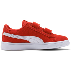 PUMA Smash v2 Suede PS Kinder Sneaker mit Klettverschluss high risk red/puma white 28