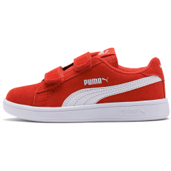 PUMA Smash v2 Suede PS Kinder Sneaker mit Klettverschluss high risk red/puma white 28