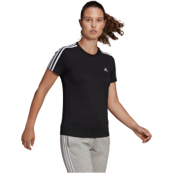 adidas Essentials 3-Streifen T-Shirt Damen black/white XXS
