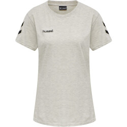 hummel GO Baumwoll T-Shirt Damen kurzarm egret melange XS