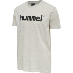 hummel GO Baumwoll Logo T-Shirt Herren egret melange M