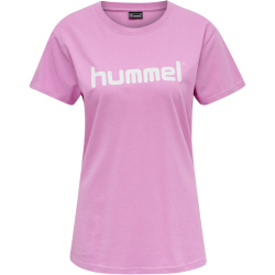 hummel GO Baumwoll Logo T-Shirt Damen kurzarm orchid XS