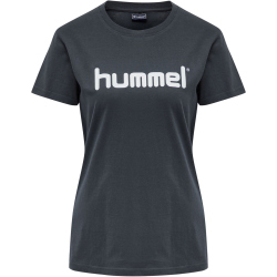 hummel GO Baumwoll Logo T-Shirt Damen kurzarm india ink M