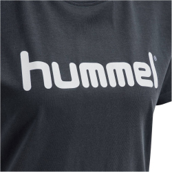 hummel GO Baumwoll Logo T-Shirt Damen kurzarm india ink M