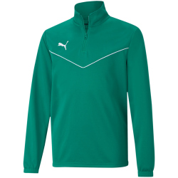 PUMA teamRISE 1/4-Zip Top Kinder 05 - pepper green/puma white 164