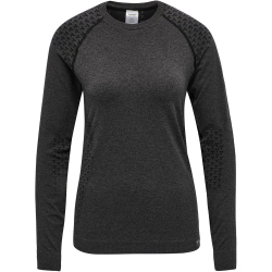hummel hmlCI Seamless langarm Trainingsshirt Damen black melange XS