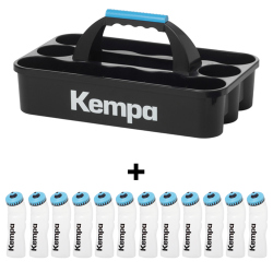Wasserflaschenhalter inkl. 12 Flaschen Kempa (schwarz/blau)