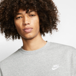 NIKE Sportswear Club Fleece Crew Sweatshirt Herren dk grey heather/white L