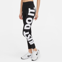 NIKE Sportswear Essential High-Rise Leggings Damen black/white XS