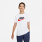 NIKE Sportswear Baumwoll T-Shirt Kinder white/obsidian/university red XS (122-128 cm)