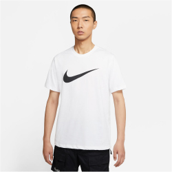 NIKE Sportswear Swoosh T-Shirt Herren white/black XXL