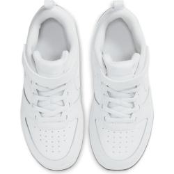 NIKE Court Borough Low 2 Sneaker mit Klettverschlu&szlig; Kinder white/white-white 28.5