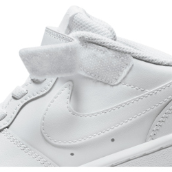 NIKE Court Borough Low 2 Sneaker mit Klettverschlu&szlig; Kinder white/white-white 28.5