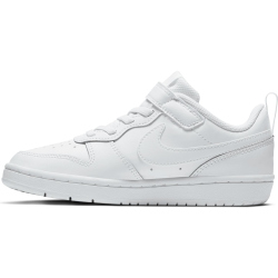 NIKE Court Borough Low 2 Sneaker mit Klettverschlu&szlig; Kinder white/white-white 28.5